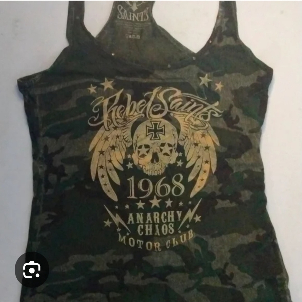 Tank Top Racer Back Sz XL Camouflage Rebel Saints Sold At Buckle
